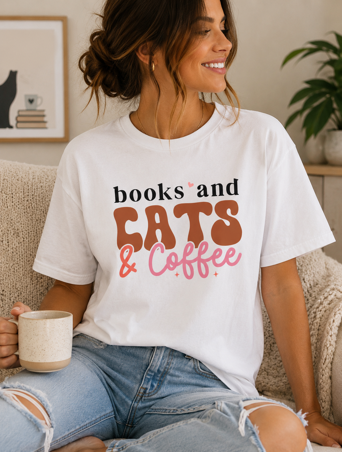 Books & Cats & Coffee Shirt