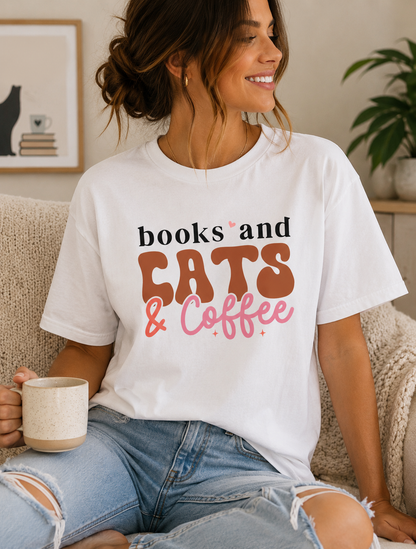 Books & Cats & Coffee Shirt