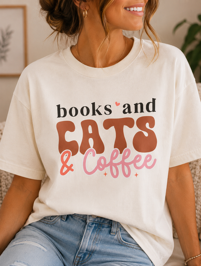 Books & Cats & Coffee Shirt